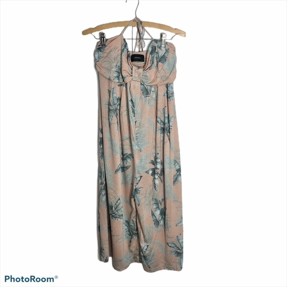 Storia Palm Leaf Culotte Romper Large Pink Women’s - Picture 1 of 7